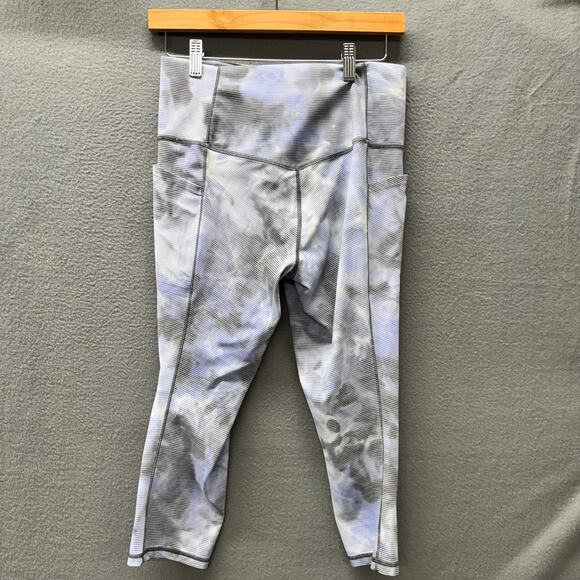 Athleta Leggings Womens Medium Salutation Stash Pocket II Capri Textured Active - Picture 3 of 10